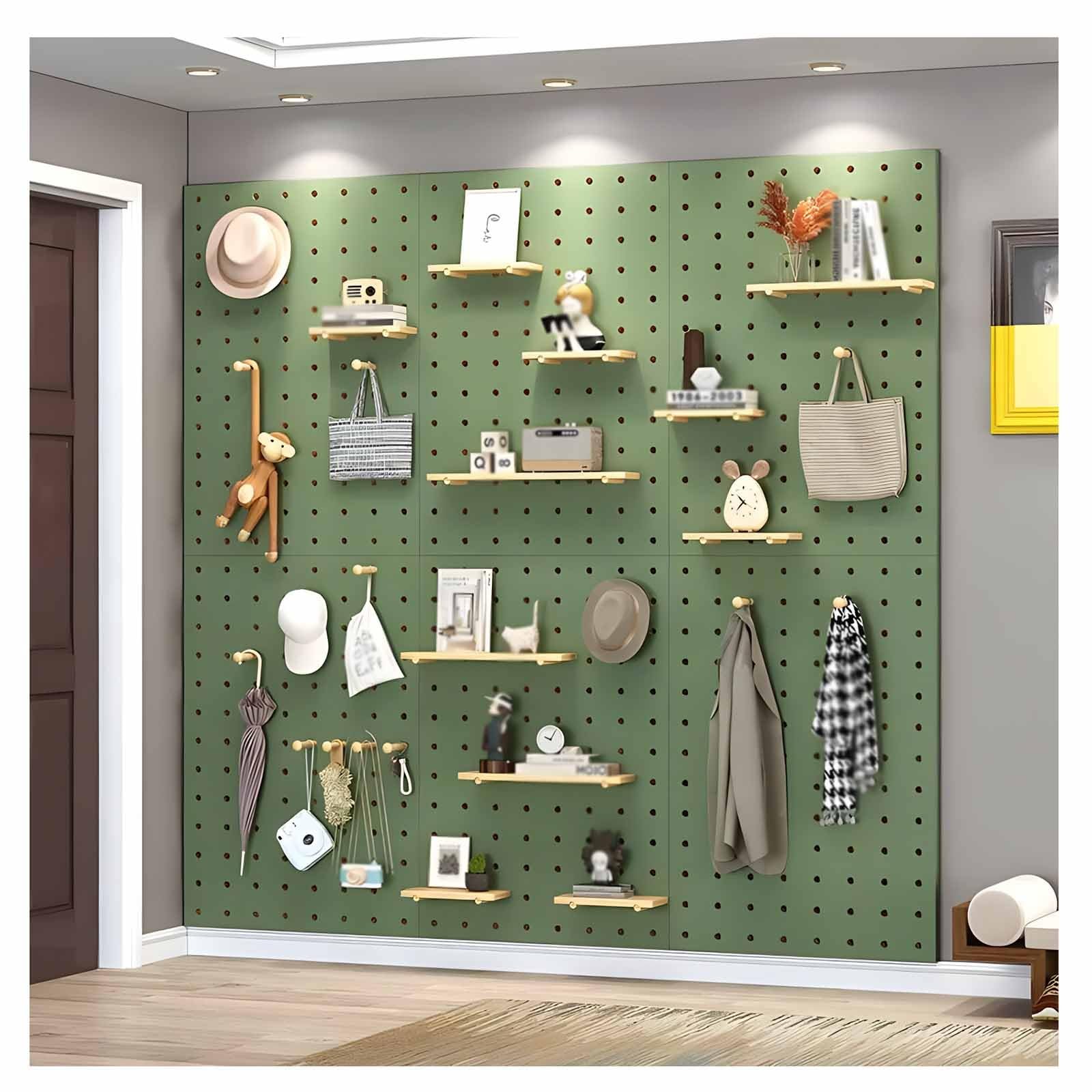 Stecktafel aus Holz, Wand-Organizer, Paneele für Werkstatt und Garage, Werkzeugaufbewahrung, Grün (60 x 80 cm) Baumarkt