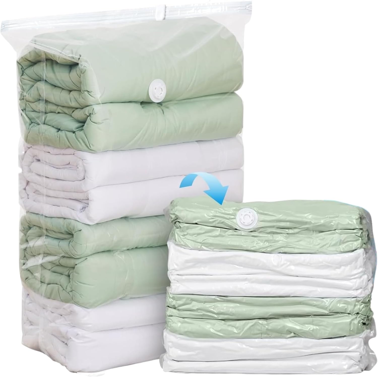 AEE® 2'li Battal Boy Vakumlu Hurç 100x100x43 80x100x38 Tabanlı Yorgan Yastık Kıyafet Kışlık