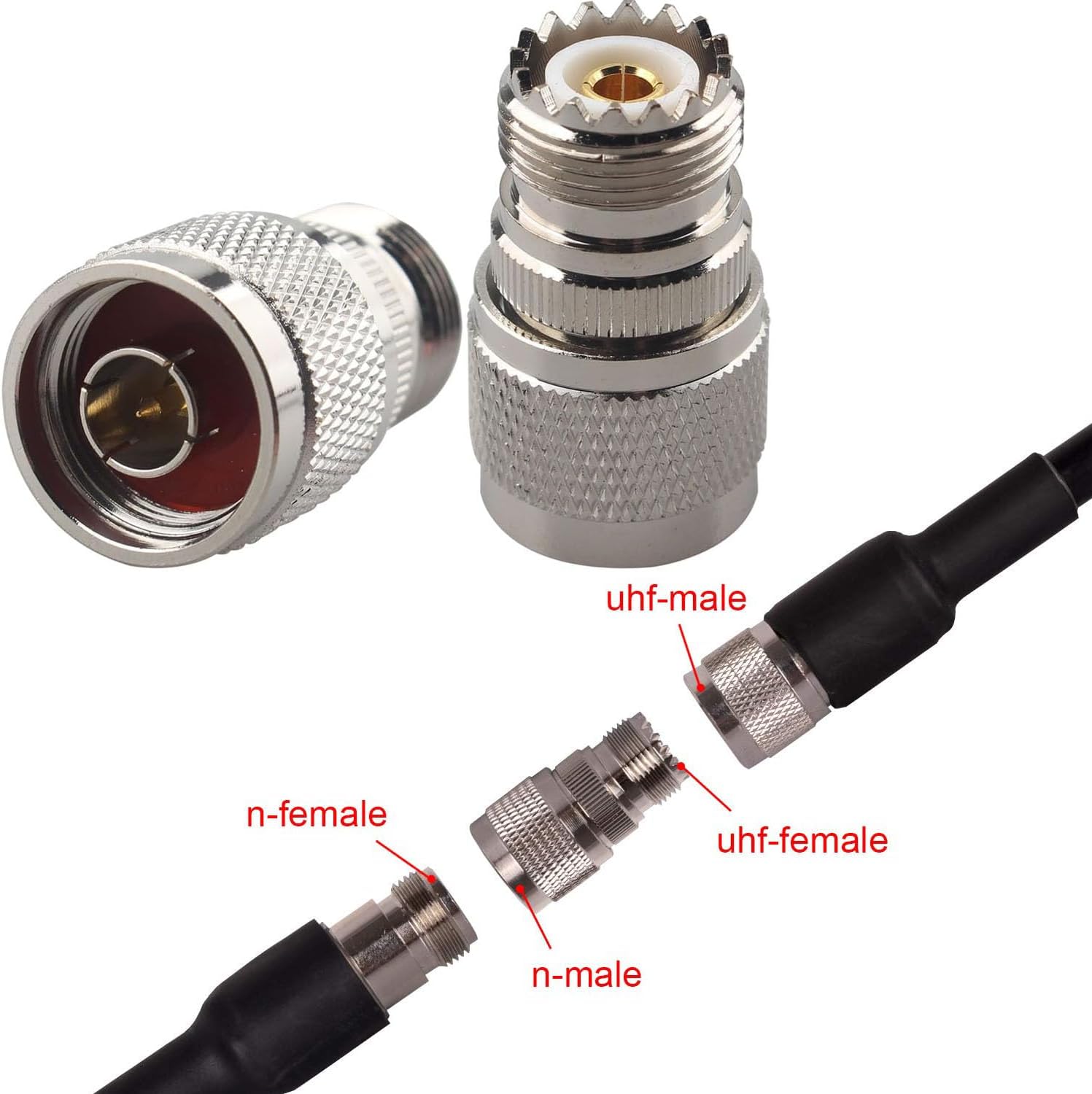 SO239 Złącze N męskie na PL259 żeńskie N - męskie na żeńskie UHF SO239 Adapter koncentryczny do anteny radiowej złącza RF adapter