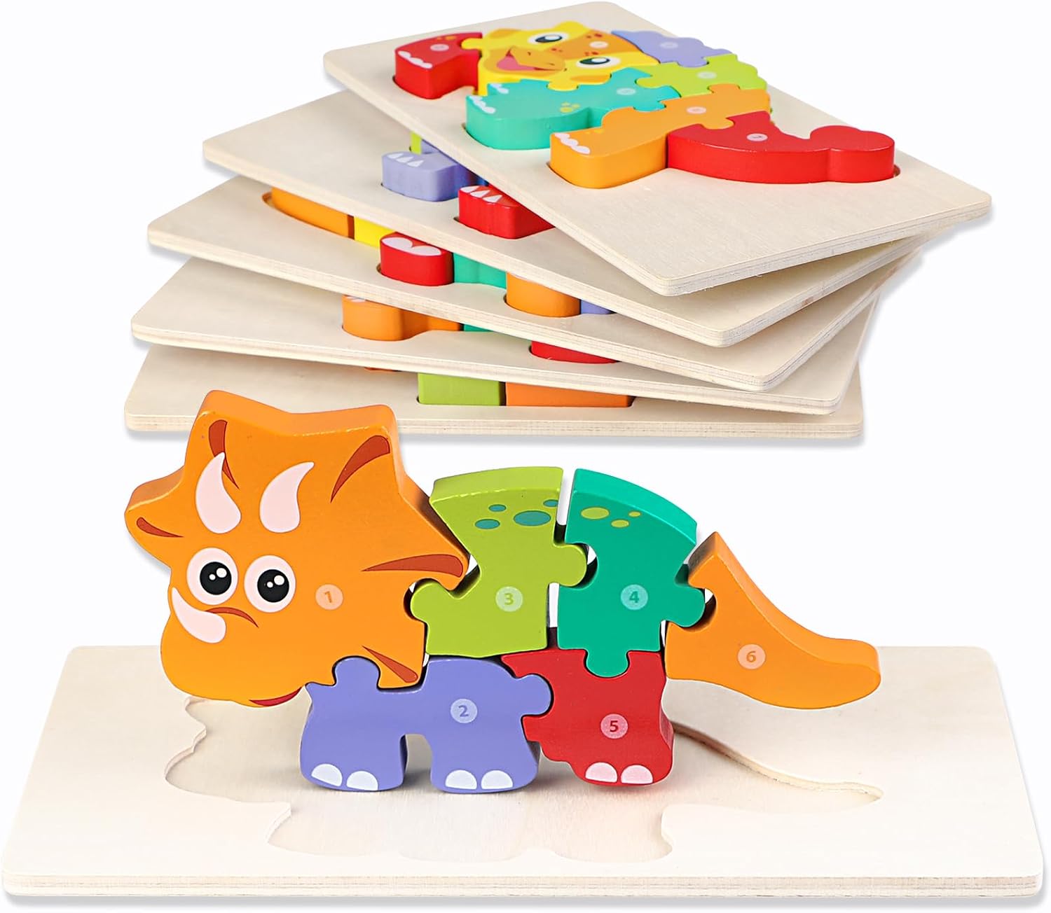 amazon-6-pack-dinosaur-puzzles-for-kids-ages-3-5-montessori-toys