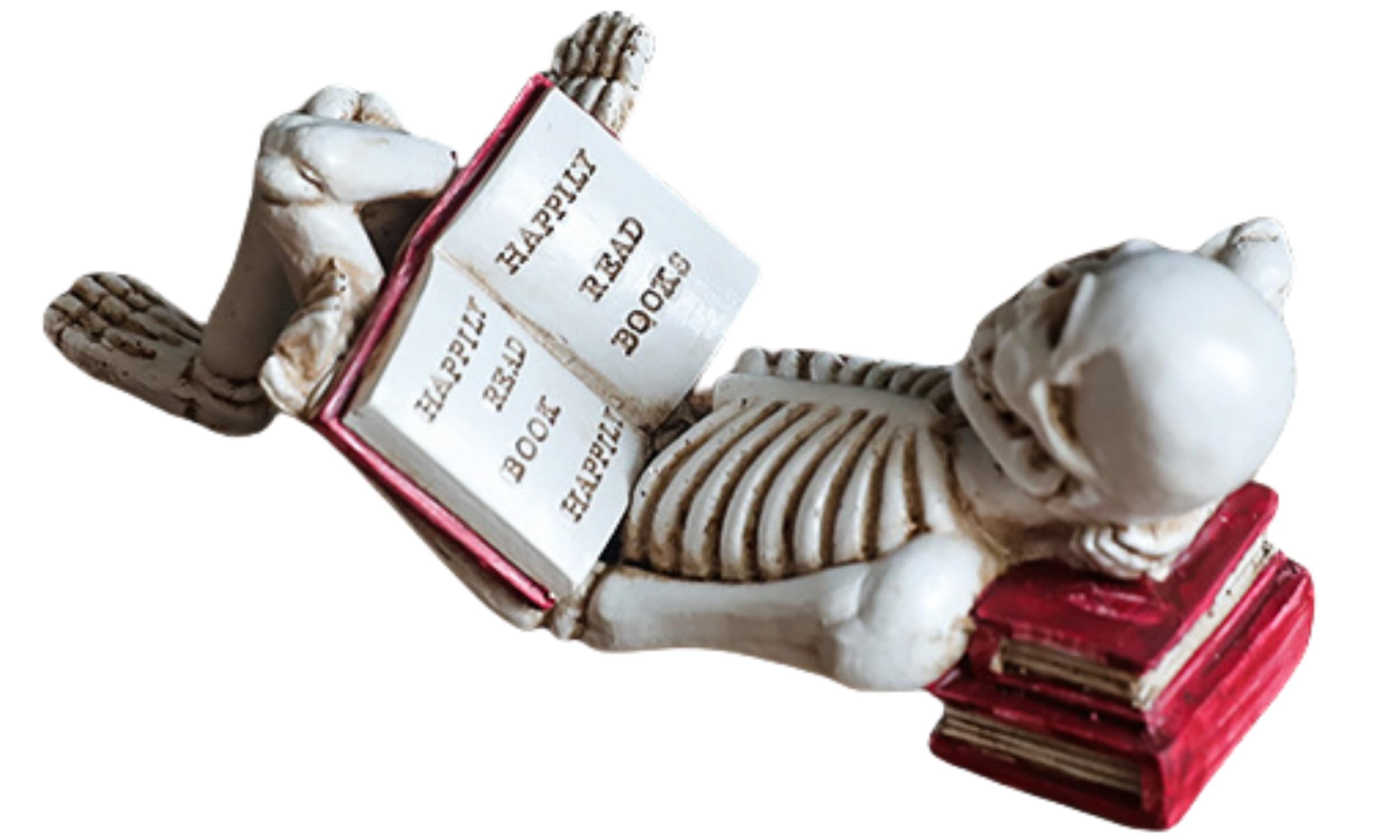 Yahu Lando Halloween Skull Statue Decor,Reading Women Thinker Statue,Modern Bookshelf Decor,Halloween Figurines Home Decorative,Room Decor on Shelf