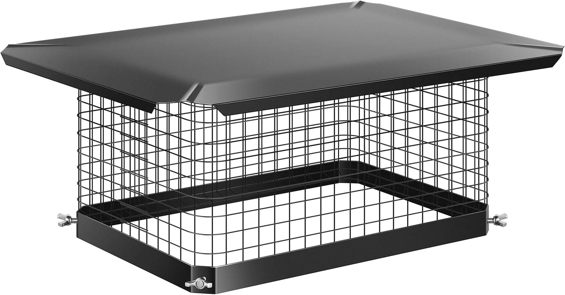 VIVOHOME 9x13 Inch Chimney Cap, Square Chimney Cover, Galvanized Steel Fireplace Flue Lid for Outside, Black Chimney Rain Caps with Single Bolt-on
