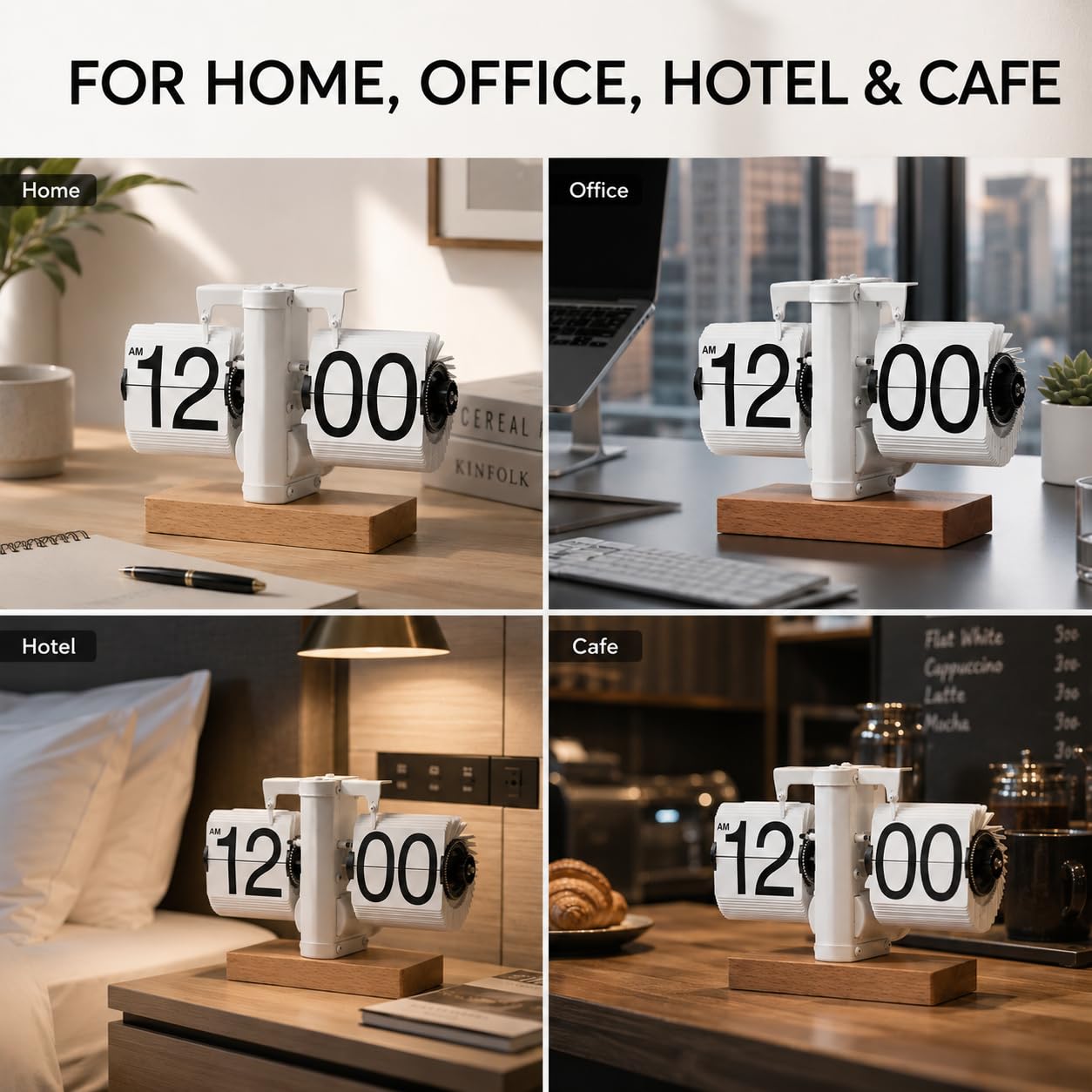 Flip Orologio Da Tavolo, Auto Flip Clock Flip down Clock Orologio Da Scrivania Orologio Da Tavolo a Fogli Mobili, Decorativo Retro Orologio a Flip Alimentato a Batteria per L'ufficio La Casa