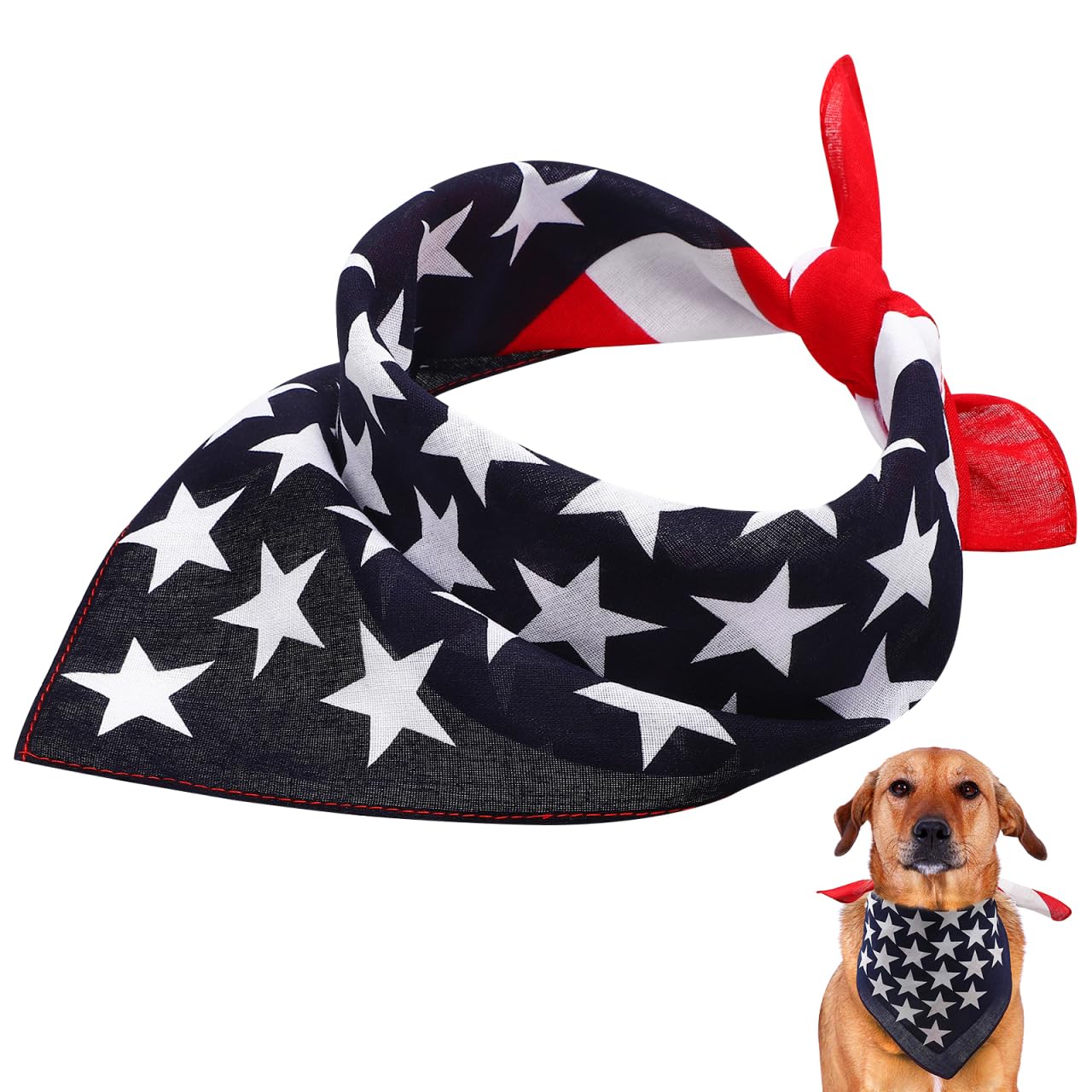 ValicLUD Bandana Triangulaire pour Chien Motif Drapeau américain