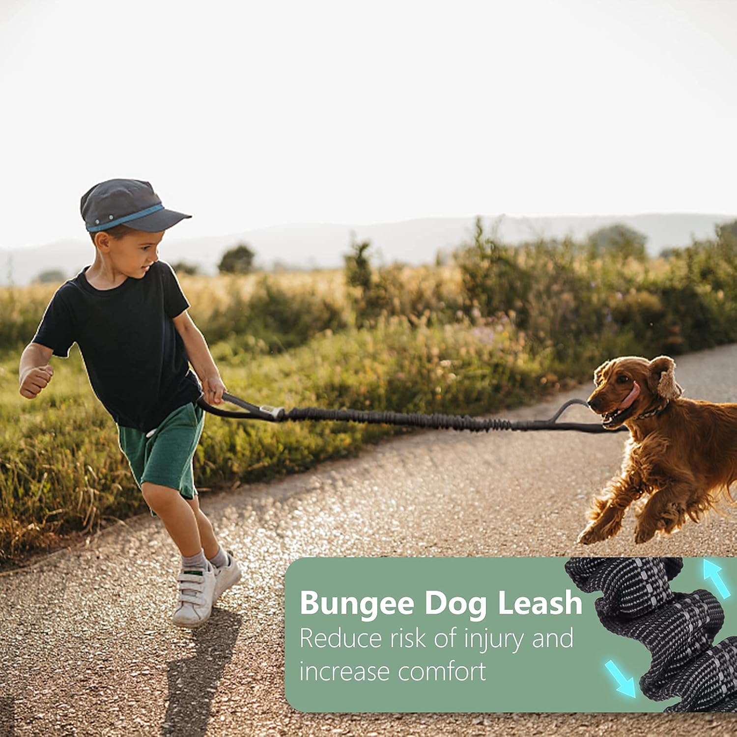 BUMBIN Dog Harness for Large Dogs No Pull, Tactical Dog Harness, with Handle, Adjustable Dog Vest Harness, 6Ft Bungee Dog Leash Large Dogs, No Pull Shock Absorbing Dog Leash with Car Seat Belt