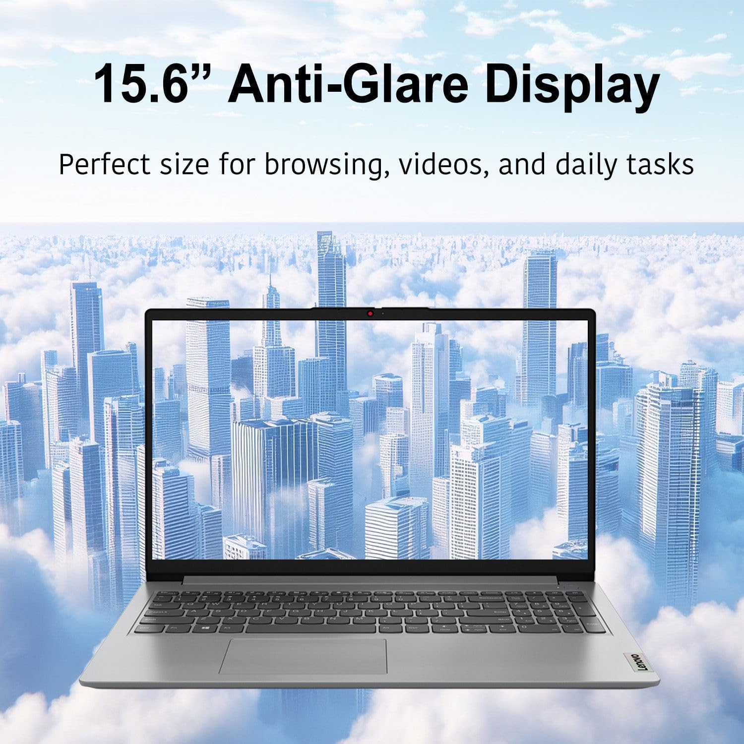 Lenovo Ideapad 15.6" Laptop with Microsoft 365 | Intel 4-Core CPU | 1.1TB Storage (1TB OneDrive + 128GB SSD) | 8GB RAM | Wi-Fi 6 | 10HR Battery | Windows 11 — view 3
