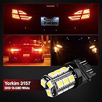 Vista 7 de Yorkim 3157 - Focos LED blancos súper brillantes, 3056 3156 3156A 3057 4057 3157 4157 T25. Bombillas LED para luces de freno, luces de marcha atrás