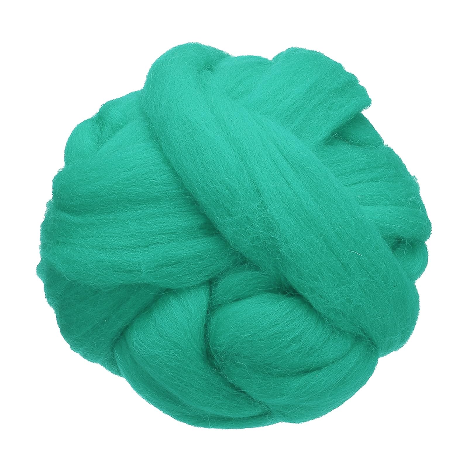 sourcing map 3.53oz Wool Roving Yarn, Needle Felting Wool Fiber DIY Craft Needle Wet Felting Supplies for Blending Weaving Handcrafts, Crystal Blue
