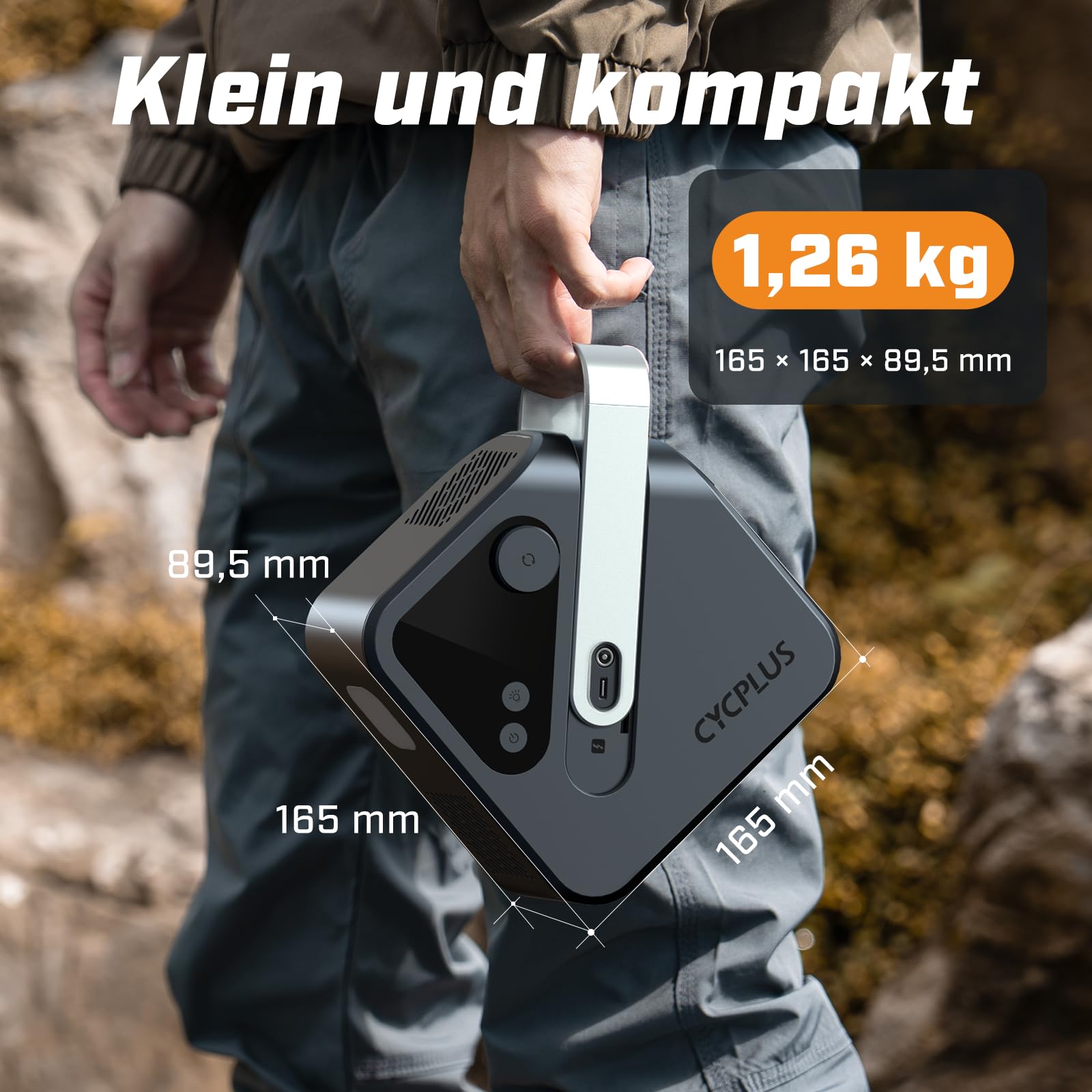 CYCPLUS AL7 Elektrische Luftpumpe, Tragbarer Luftkompressor für Fahrrad, Autos, Lkw, Pick-ups & SUV, 4× schneller Reifenfüller mit Hochleistungsmotor, kompakt & leistungsstark für Nutzfahrzeuge