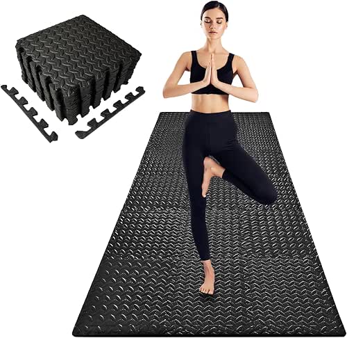 3x6 Feet Interlocking Foam Floor Mats (18-Pack) - 0.4"（10mm Thick