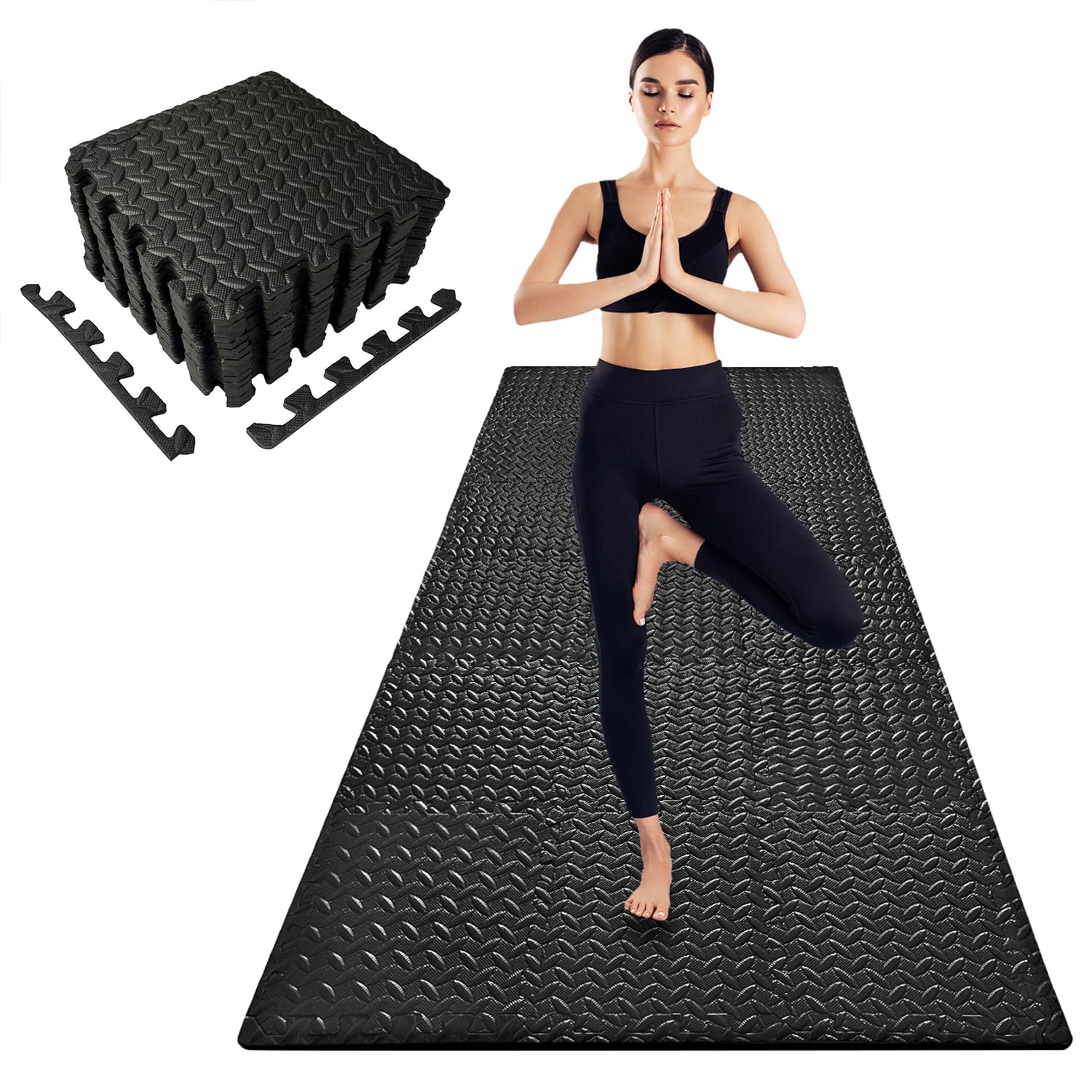 3x6 Feet Interlocking Foam Floor Mats 18-Pack - 0 47 12mm Thick Gym Mats for Home Workouts Exercise