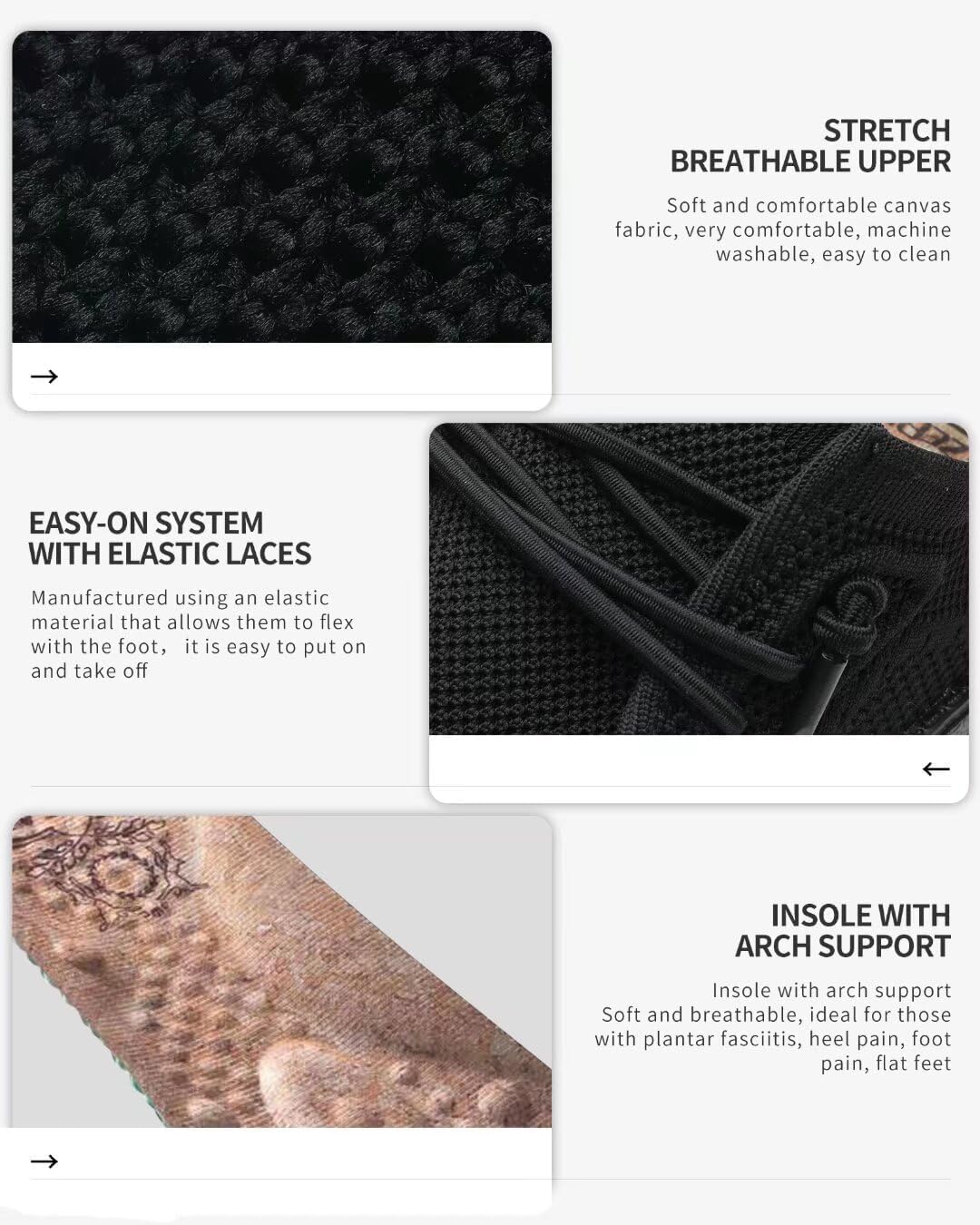 1TAZERO Men's Extra Wide Slip-On Shoes Loafers Orthopedic Diabetic Shoes for Swollen Feet Comfortable Walking with Arch Support for Plantar Fasciitis - Image 6