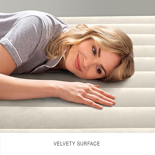 Miniatura 8 de Intex 64103E Dura-Beam Colchón de aire estándar Single-High: Fiber-Tech - Tamaño Queen - Altura de la cama de 10 pulgadas - Capacidad de peso de 600