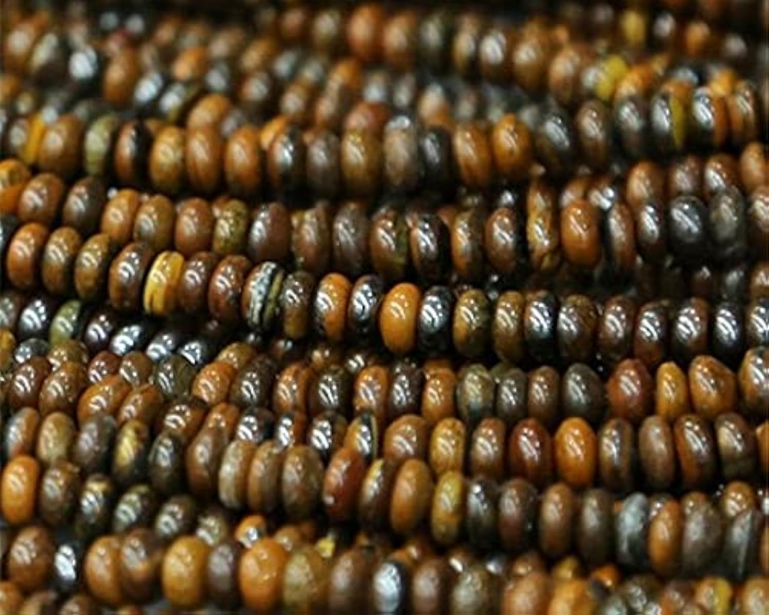 Perles oeil de tigre jaune naturel rondelles 2x5mm fil pour bijoux DIY