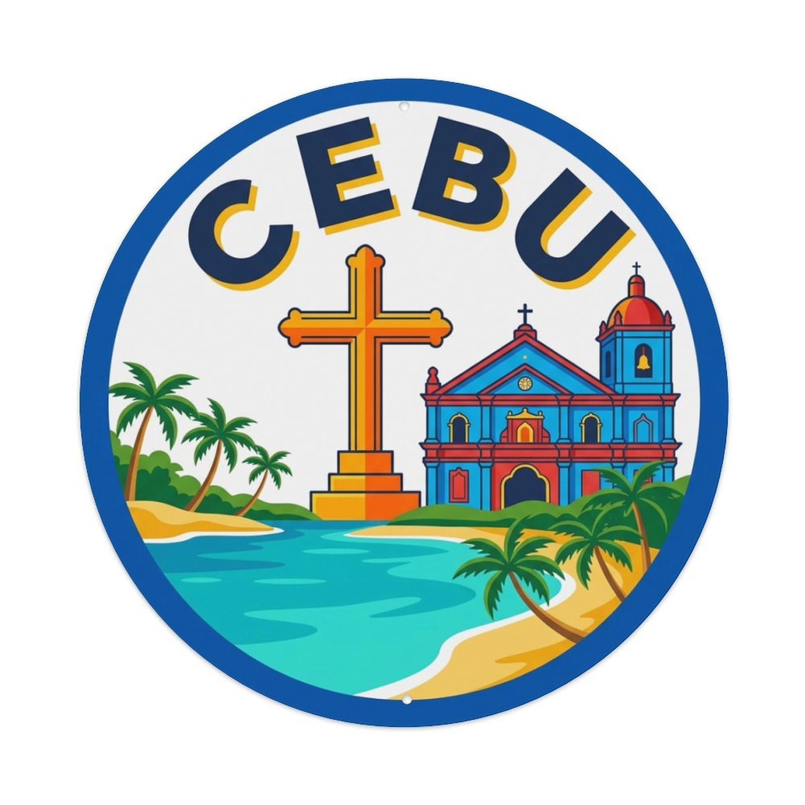 Travel Vintage Philippines Cebu Metal Tin Sign