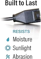 Vista 7 de Cables To Go Alargue calibre 18 según el sistema de medición AWG, para ahorrar enchufes, con receptor NEMA 5-15 a enchufe NEMA 5-15, color negro.