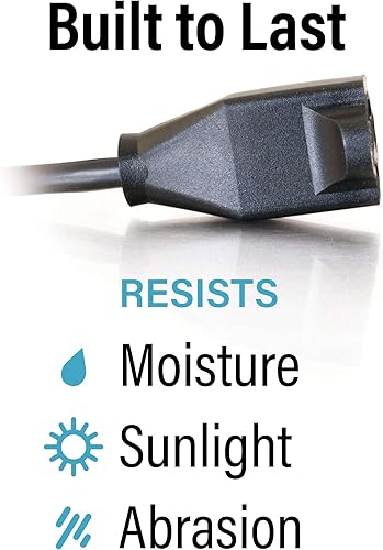 Miniatura 7 de Cables To Go Alargue calibre 18 según el sistema de medición AWG, para ahorrar enchufes, con receptor NEMA 5-15 a enchufe NEMA 5-15, color negro.