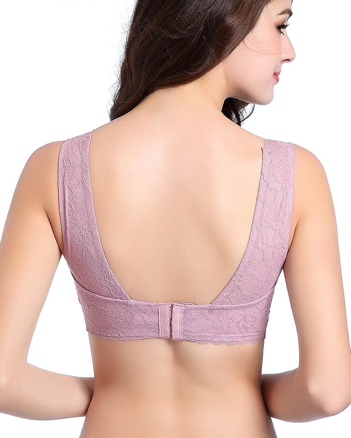 Intimate Portal Ange Pocketed Lace Bra - Full Coverage Lightly Padded Wire Free