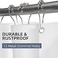 Vista 8 de Titanker 12 ganchos para cortina de ducha con forro transparente de cortina de ducha de 72 x 72 pulgadas