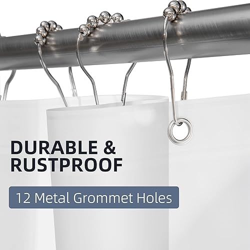 Miniatura 8 de Titanker 12 ganchos para cortina de ducha y forro transparente de cortina de ducha de 72 x 72 pulgadas
