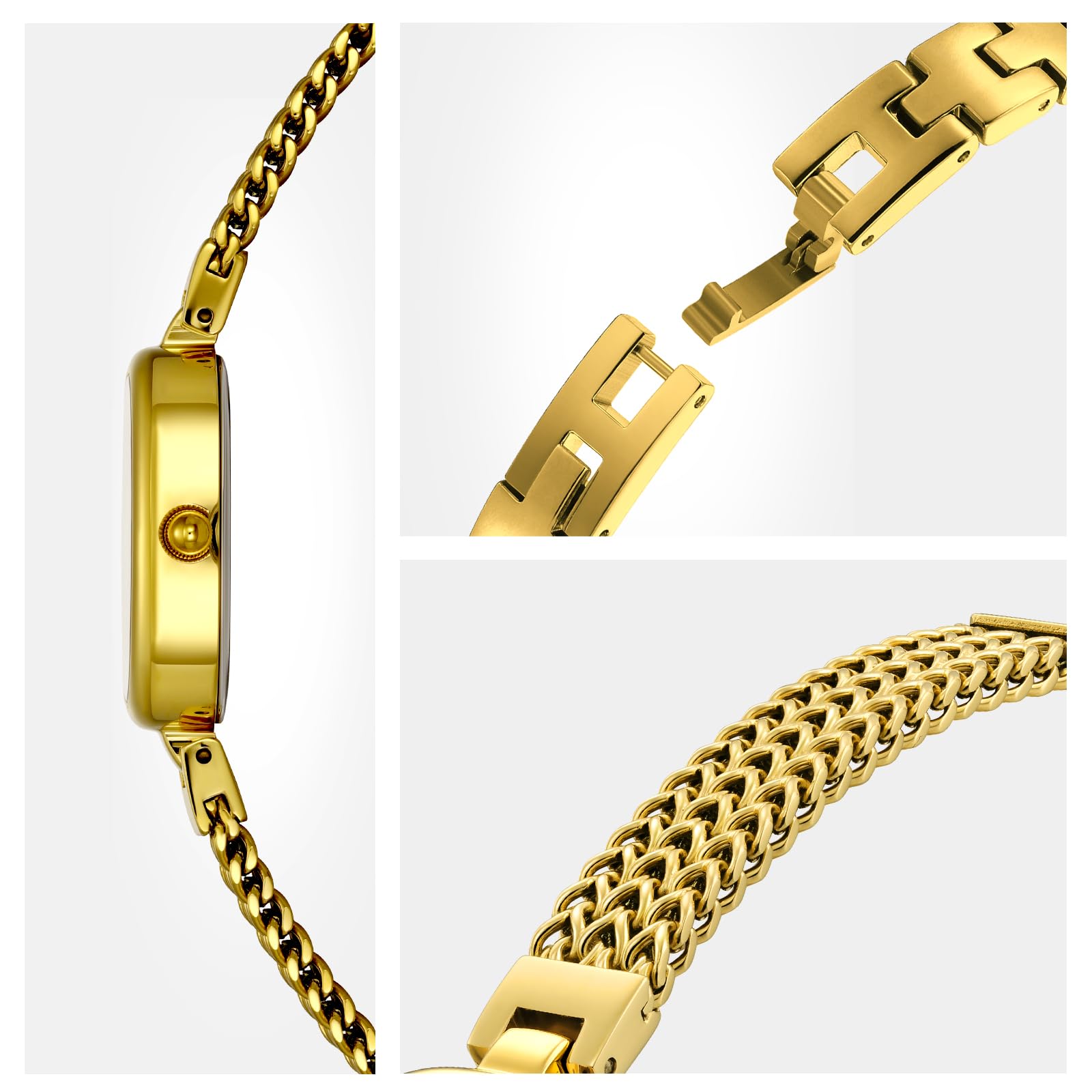 BERNY Relojes De Oro para Mujeres Reloj De Pulsera Ovalado Vintage Analógico De Cuarzo para Damas Reloj De Pulsera De Lujo Resistente Al Agua