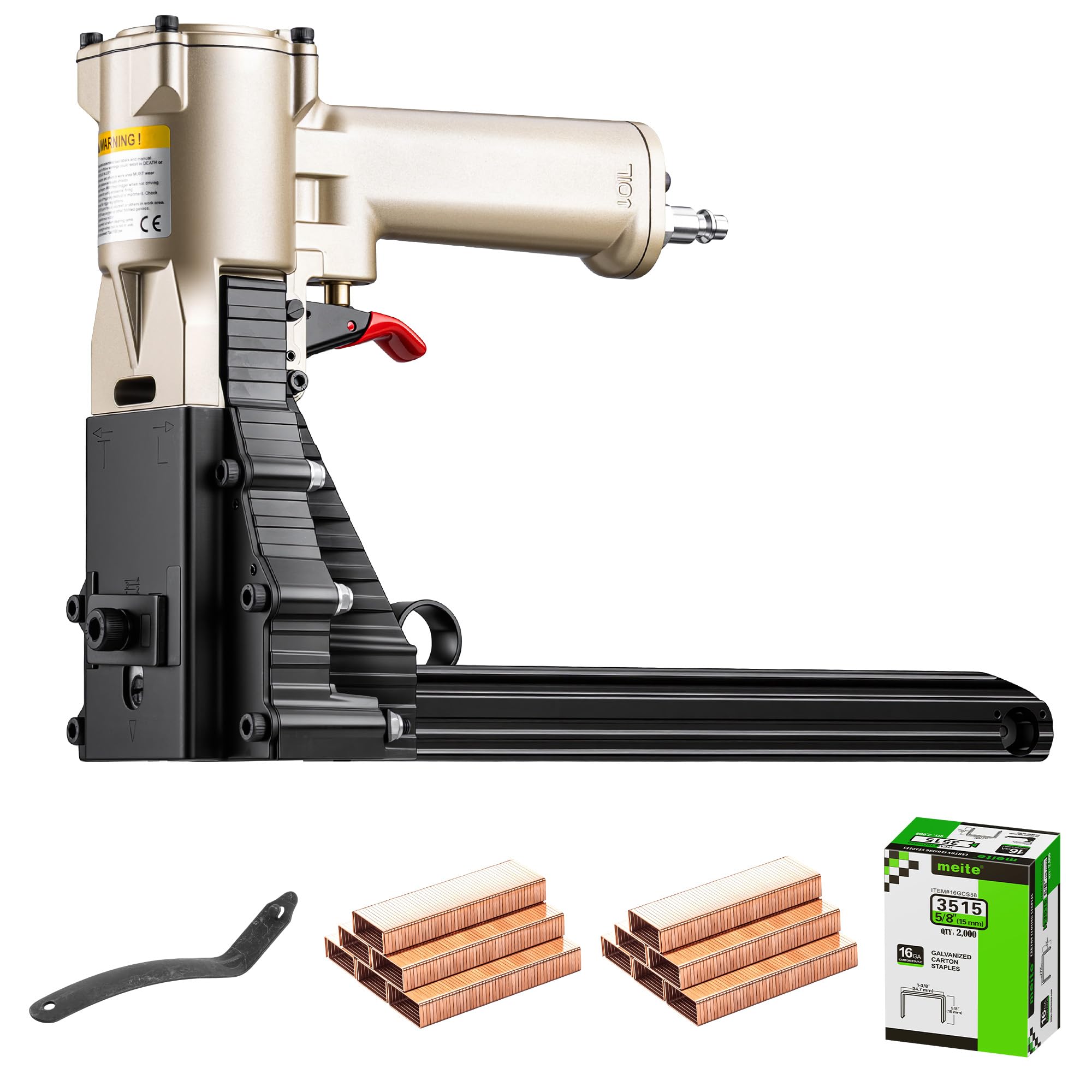 meite ADCS-19 Pneumatic Box Stapler, Carton Closing Stapler w/ 2000 Staples