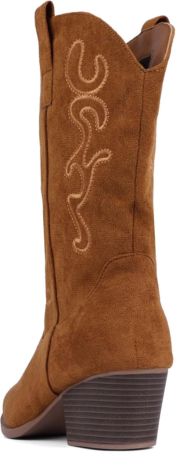 Bandkos Cowboy Boots for Women Cowgirl Mid Calf Western Embroidered... - Picture 60 of 70