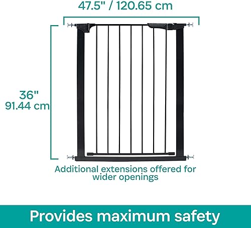 Miniatura 5 de KidCo Puerta de presión Gateway para bebé, cierre automático, puerta de seguridad abierta - G1101, color negro