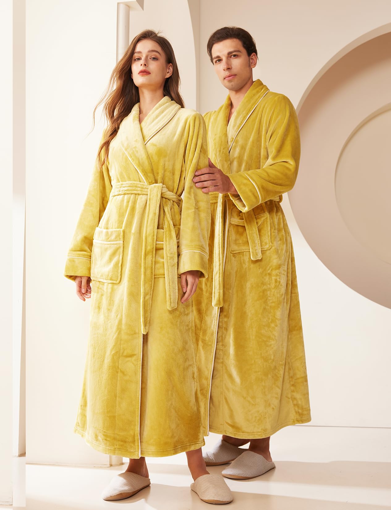 Peignoir confortable en polaire pour femme - Robe de chambre pelucheuse pour femme
