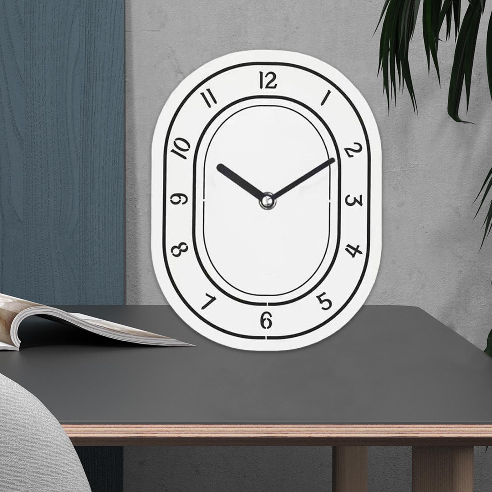 Wall Art Zegar ścienny Dekoracje ścienne Owale, Wiszące na ścianie Akcesoria do zegarów Minimalistyczna stylowa kuchnia łazienkowa