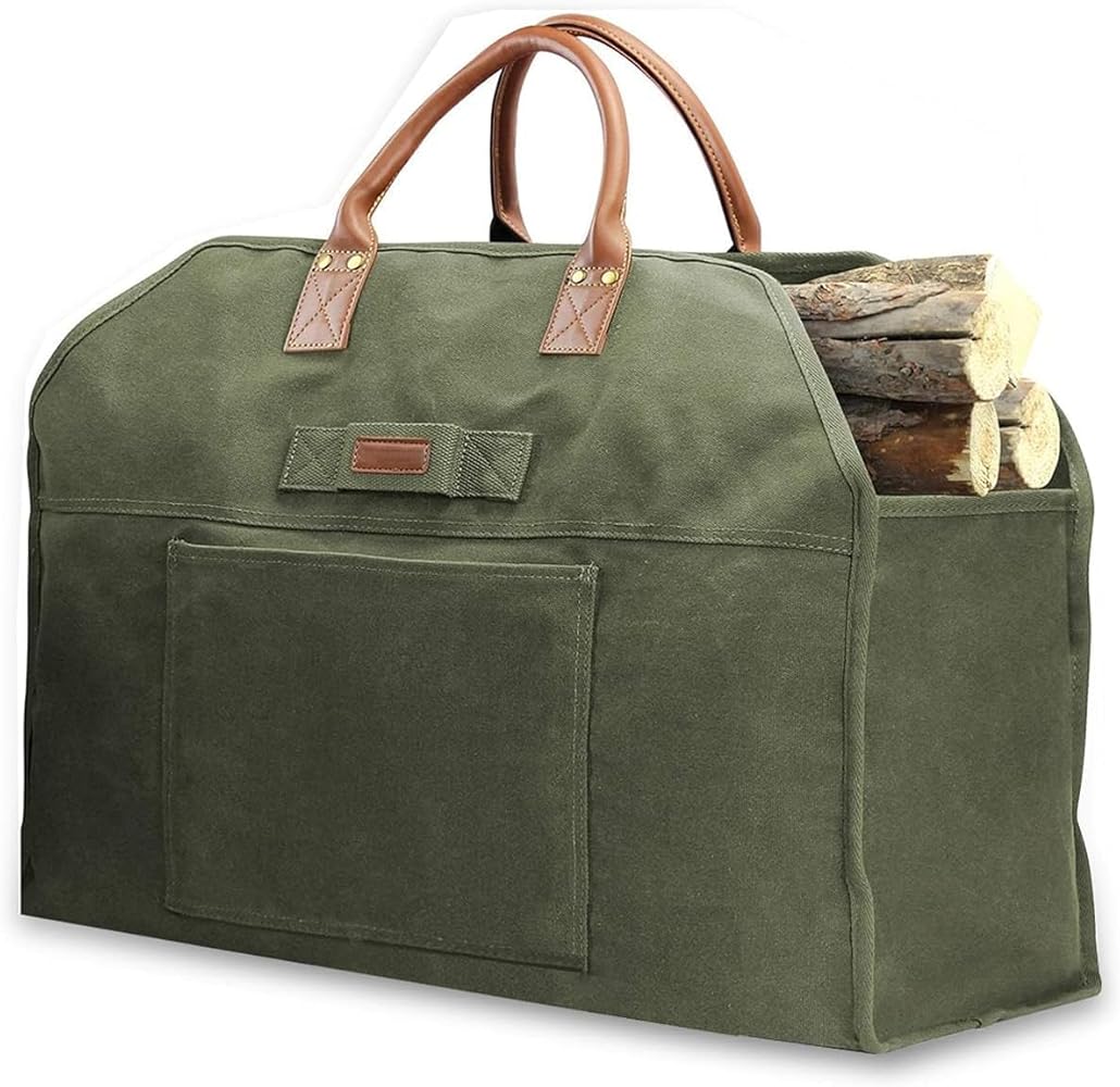 大容量 ツールバック キャンプ パラフィン加工 薪バッグ 薪ケース 防水 帆布 Amazon.co.jp: 薪バッグ 薪ケース 防水 帆布 大容量収納 炭 焚き火台