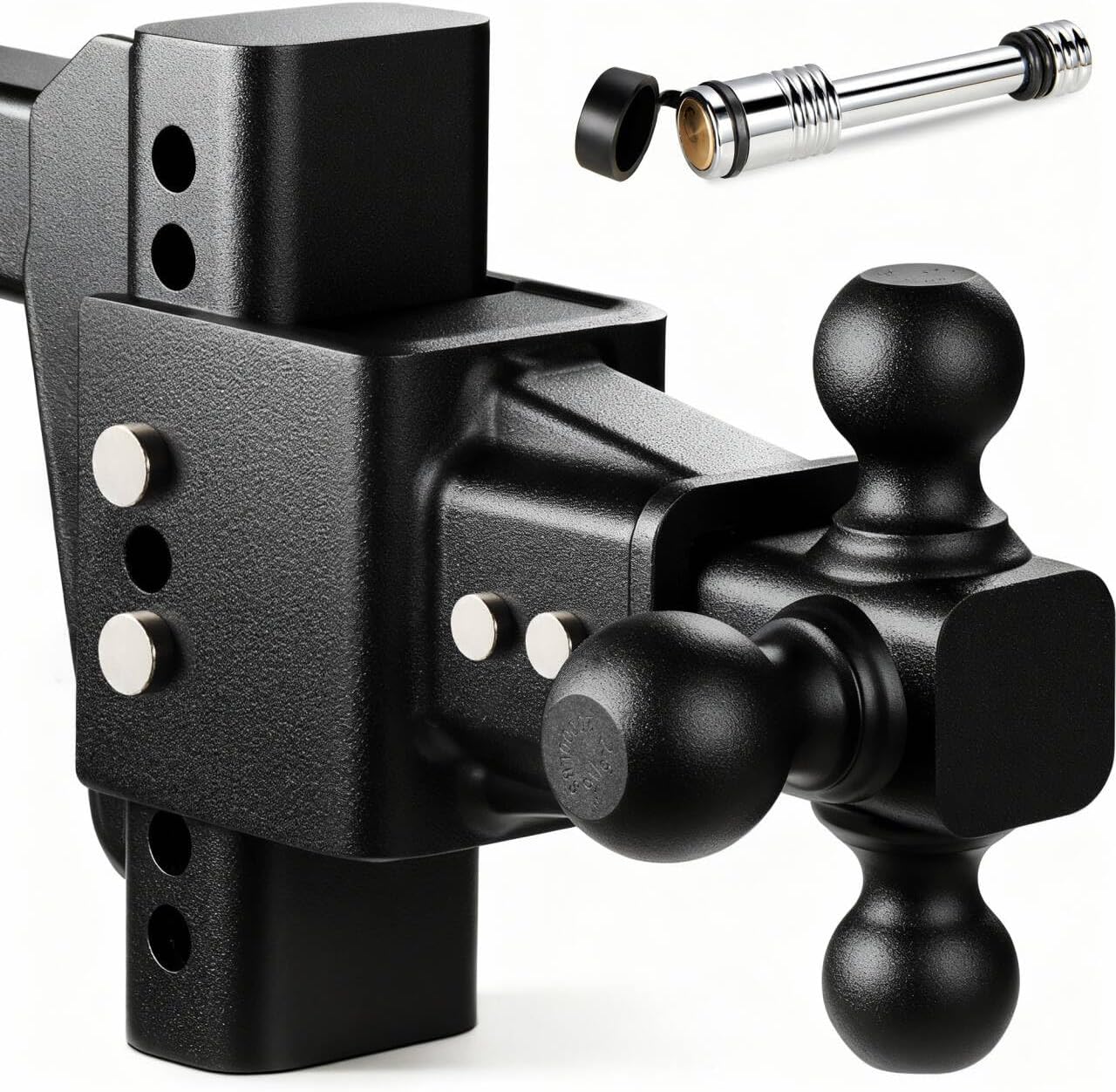 Heavy-Duty Drop Hitch, Adjustable Trailer Hitch with 6 Inch Rise/Drop, Tow Hitch 3-Ball Sizes (1-7/8”, 2”, 2-5/16”), Up to 20,000 LBS GTW with Anti-Theft Lock, Drop Hitch 2 inch Receiver