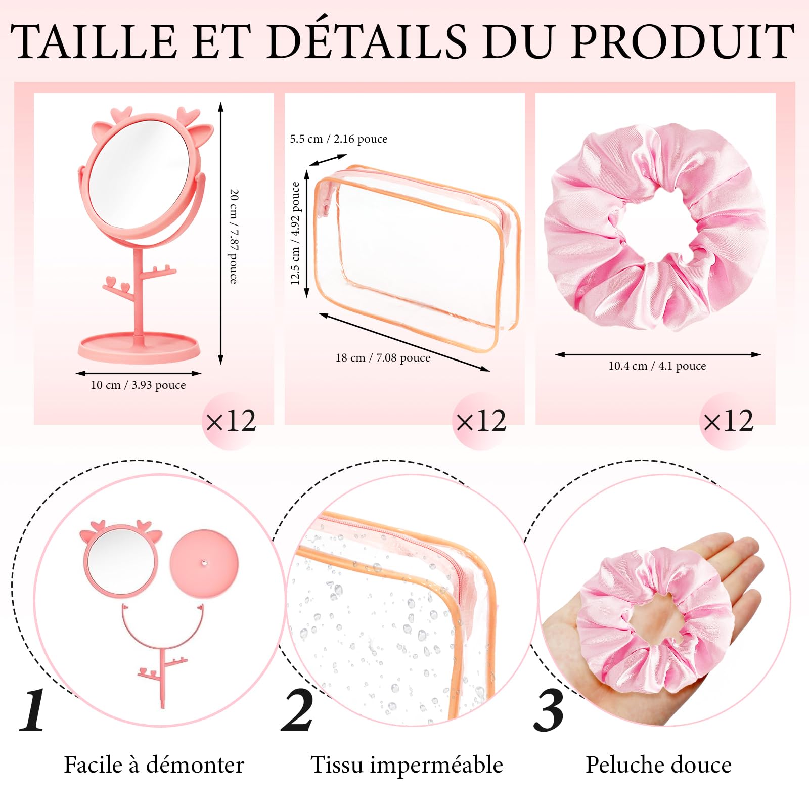 Kit Fête Spa Rose 96 Pièces pour Soirée Pyjama de 12 Personnes