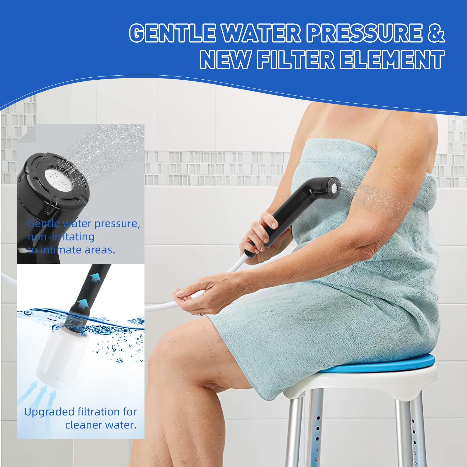 Bidet Portatile, 2.3L Bidet Elettrico, Spruzzatore Portatile per Bidet | Doccia Portatile Campeggio, Ideale per Bagno, Escursioni all'Aperto, Igiene Personale e Cura degli Animali