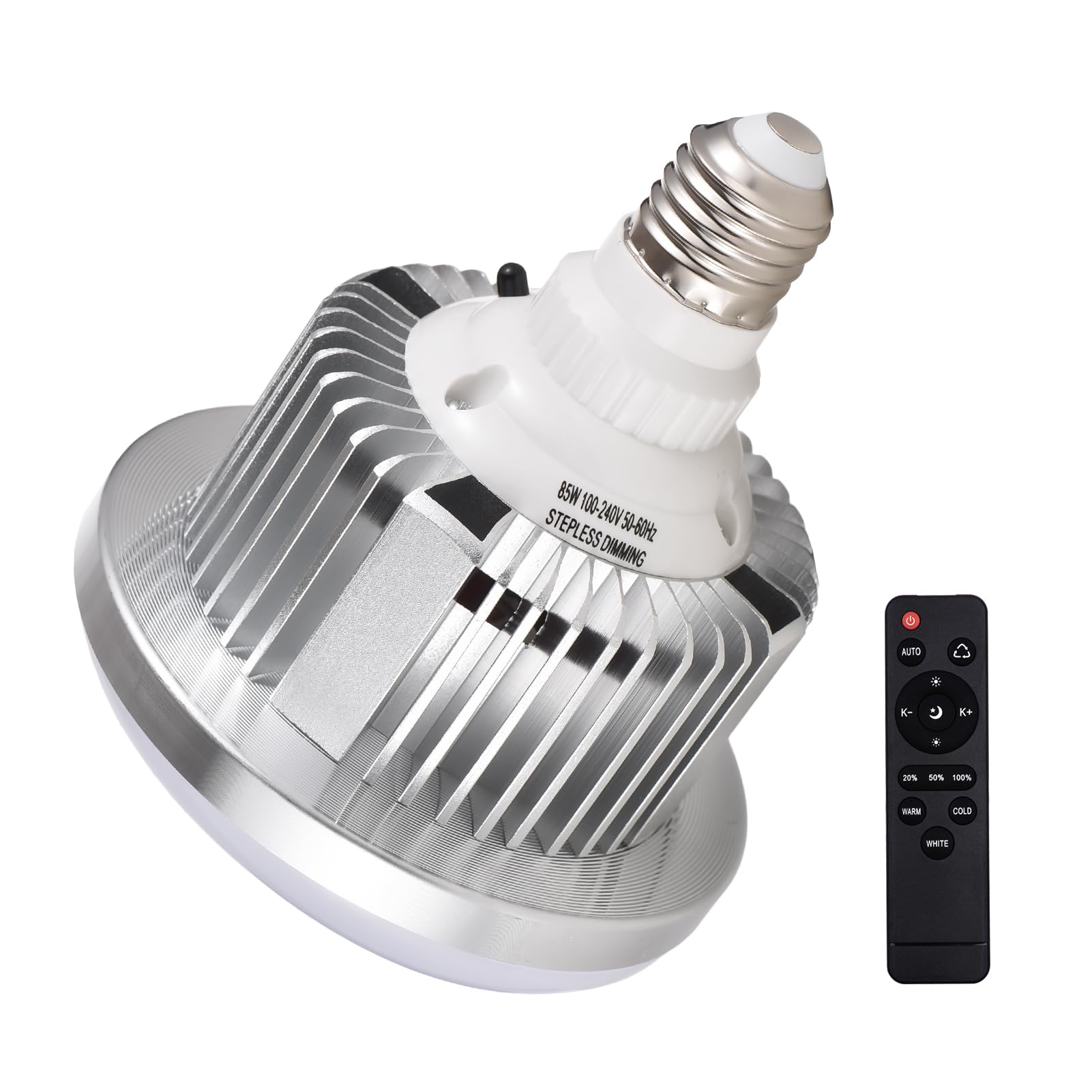 Ampoule LED 85W Réglable Avec Télécommande - 3200K à 5500K - Culot E27 Pour Studio, Maison, Bureau - 12