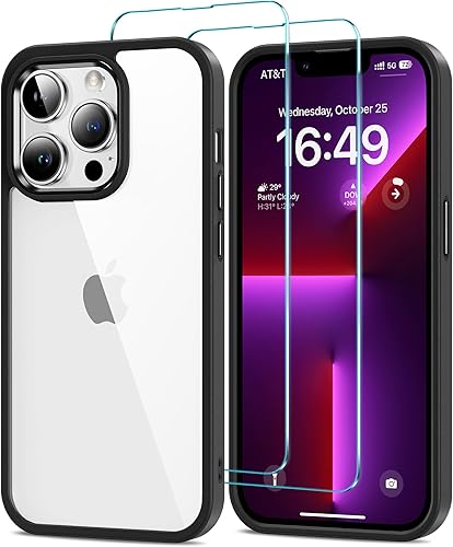 Miniatura 33 de HOOMIL Funda para iPhone 12/iPhone 12 Pro con 2 protectores de pantalla de vidrio templado, sin amarillamiento, protección contra caídas, arañazos,