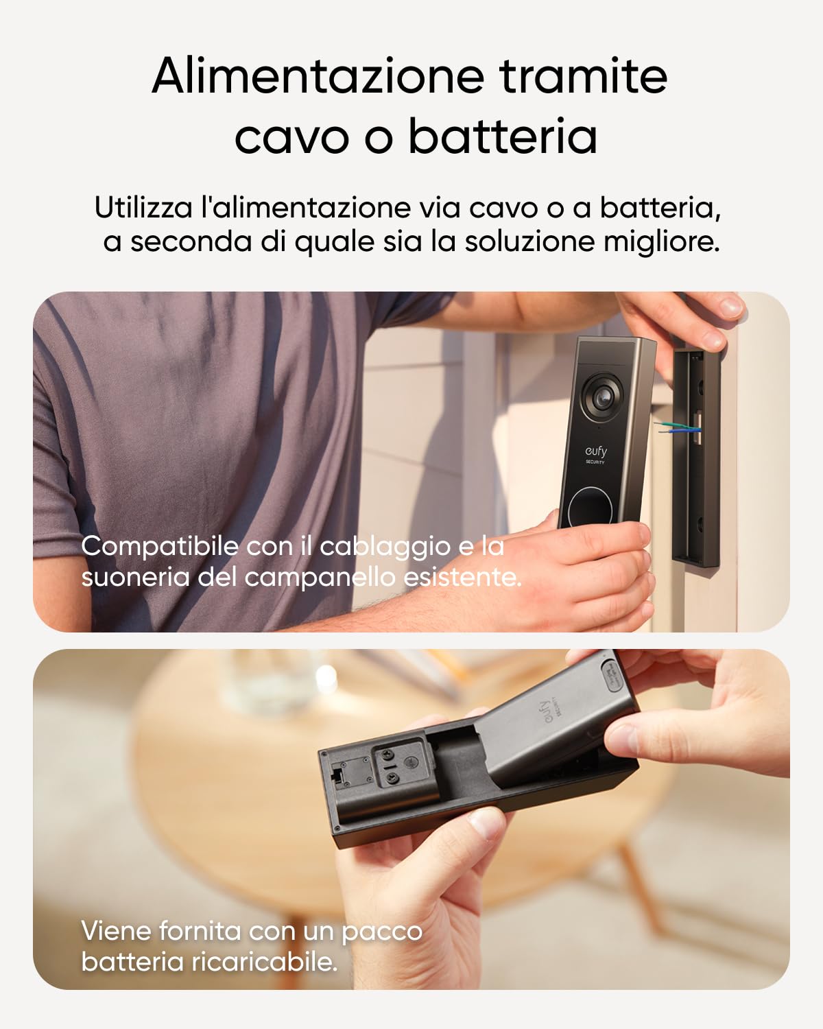 eufy Security Video Doorbell E340, due telecamere con Delivery Guard, visione notturna 2K Full HD e a colori, suoneria wireless, archiviazione locale espandibile fino a 128 GB, nessun costo mensile