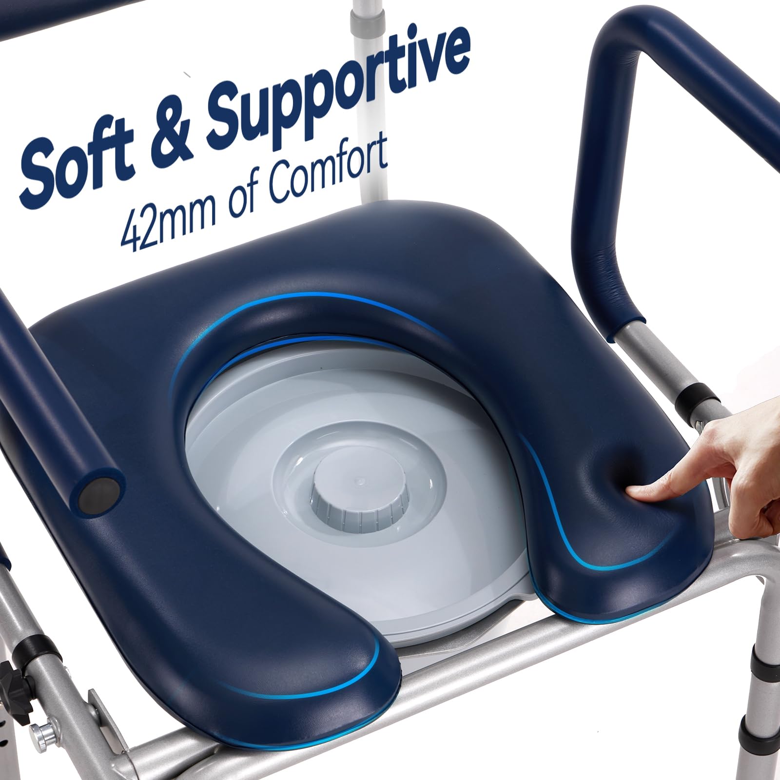 M73 Drop Arm Bedside Commodes for Seniors, Potty Chair for Adults — Amazon image 4