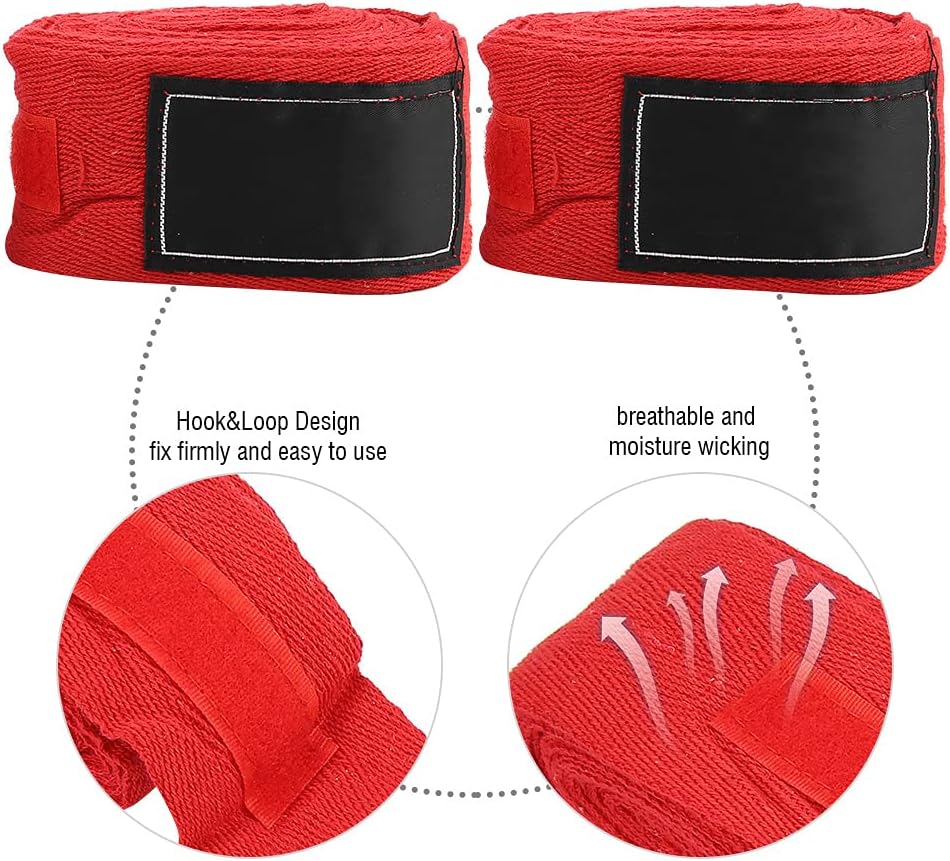 Karlak Breathable Cotton Boxing Hand Wraps for Injury Prevention in Training and Boxing - 2PCS 5M Long