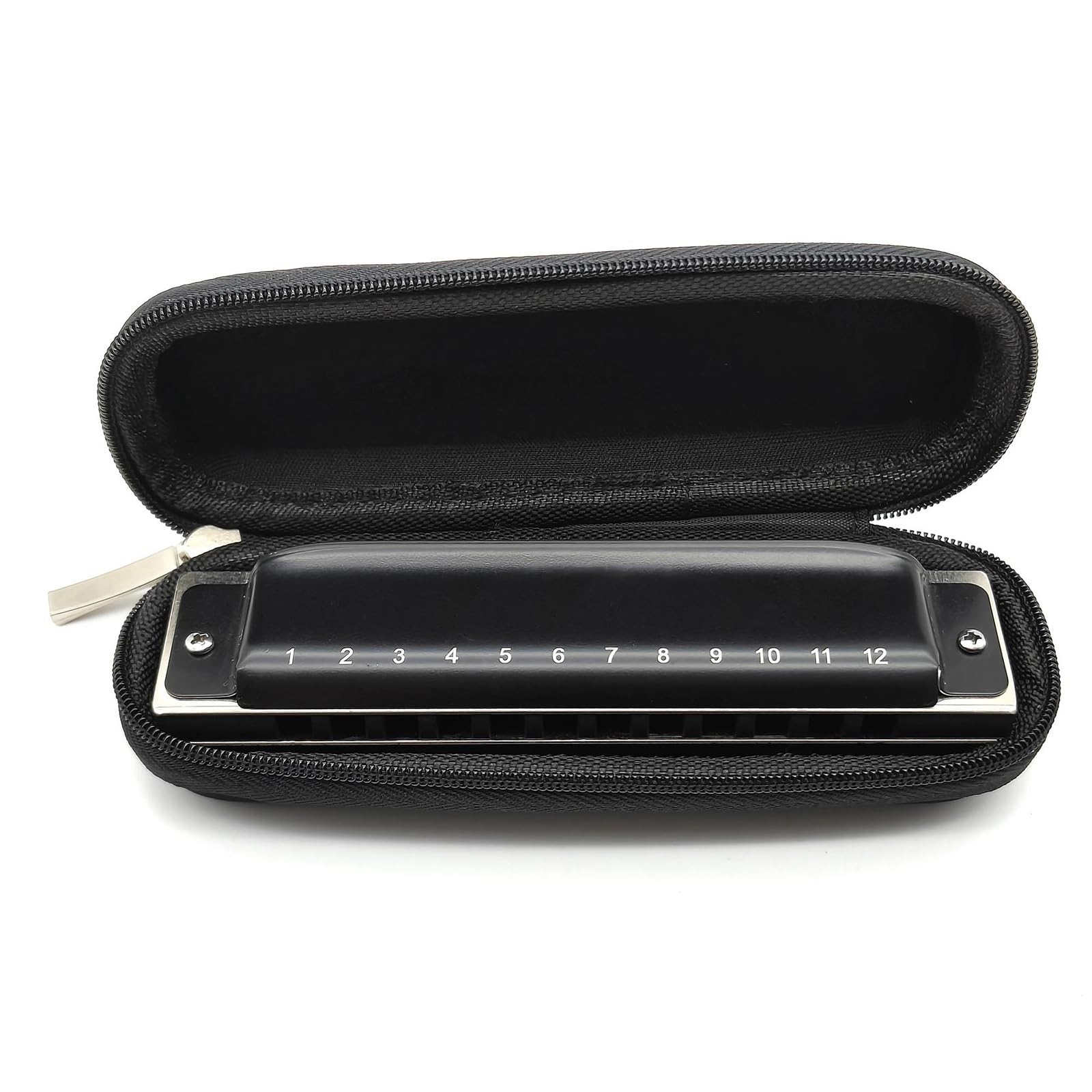 Harmonijka 12-otworowy aluminiowy grzebień C Key Blues Diatonic Harmonica, odpowiedni dla początkujących