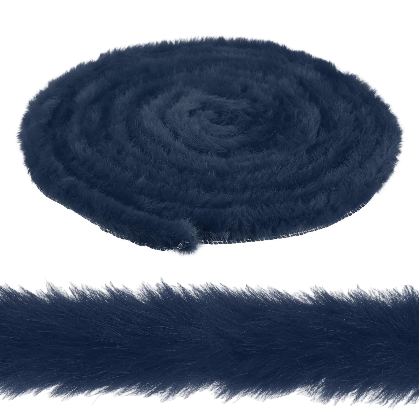 sourcing map 1.2 Inch x 6 Yards Faux Fur Ribbon Trim, Artificial Furry Ribbon Stripe, Craft Fur Trim for Sewing, Christmas Tree, Home Wedding Decoration, Party Supplies, Blue