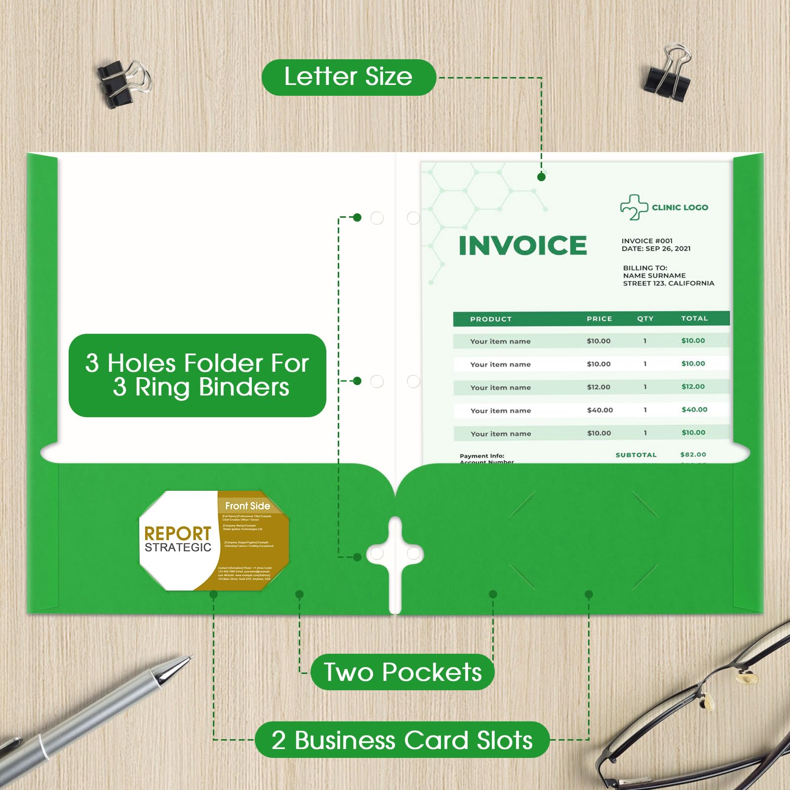 TooyBing Carpetas con bolsillos, carpetas de 2 bolsillos a granel (paquete de 120, colores surtidos), carpetas de papel con 3 agujeros perforados con ranura para tarjetas de visita, tamaño carta,