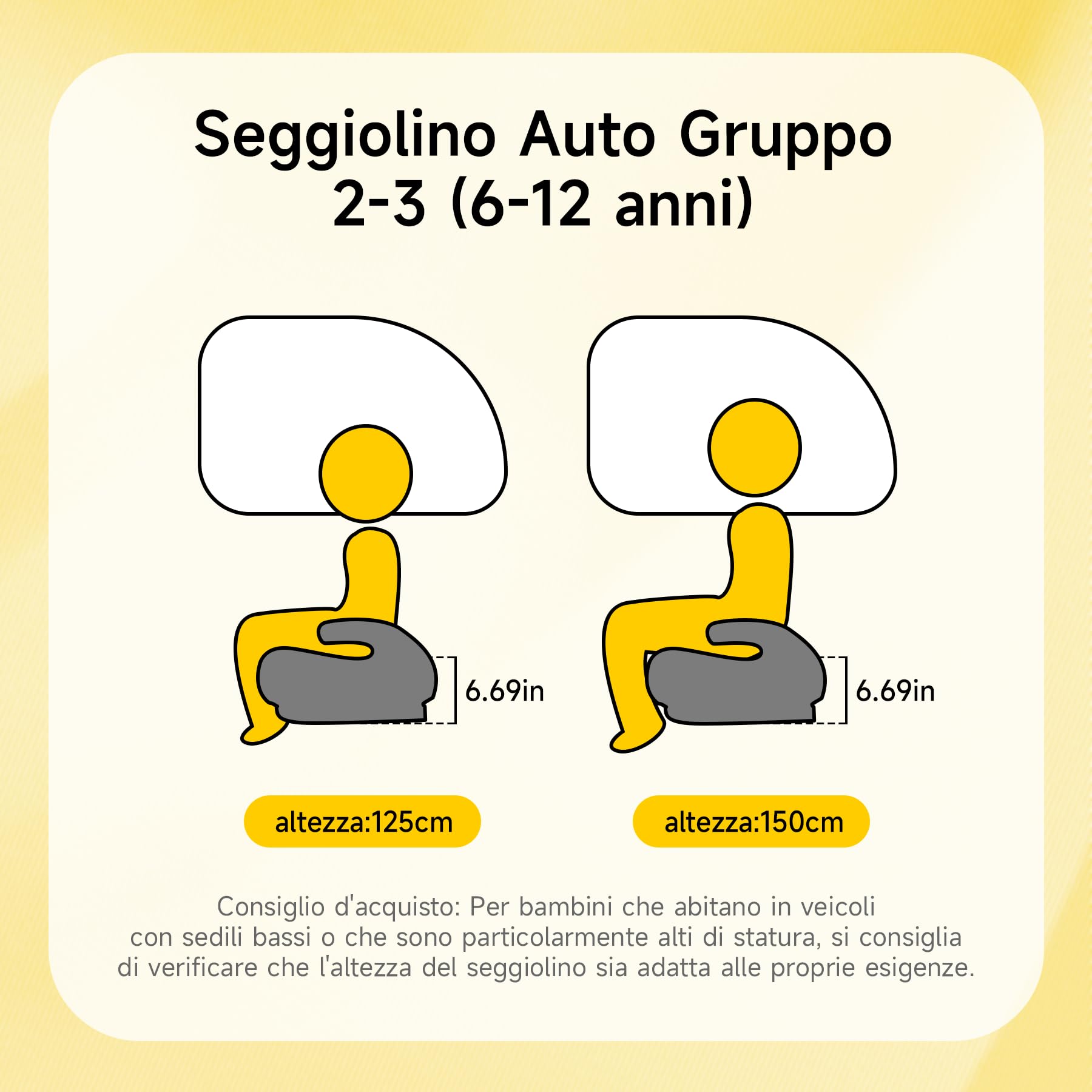 Jovikids Alzador Coche Niño ISOFIX, ECE R129, Silla Coche Grupo 2 3, Asiento Elevador coche para Bebé de 125-150cm (de 6 a 12 años), Espuma Adicional (Negro)