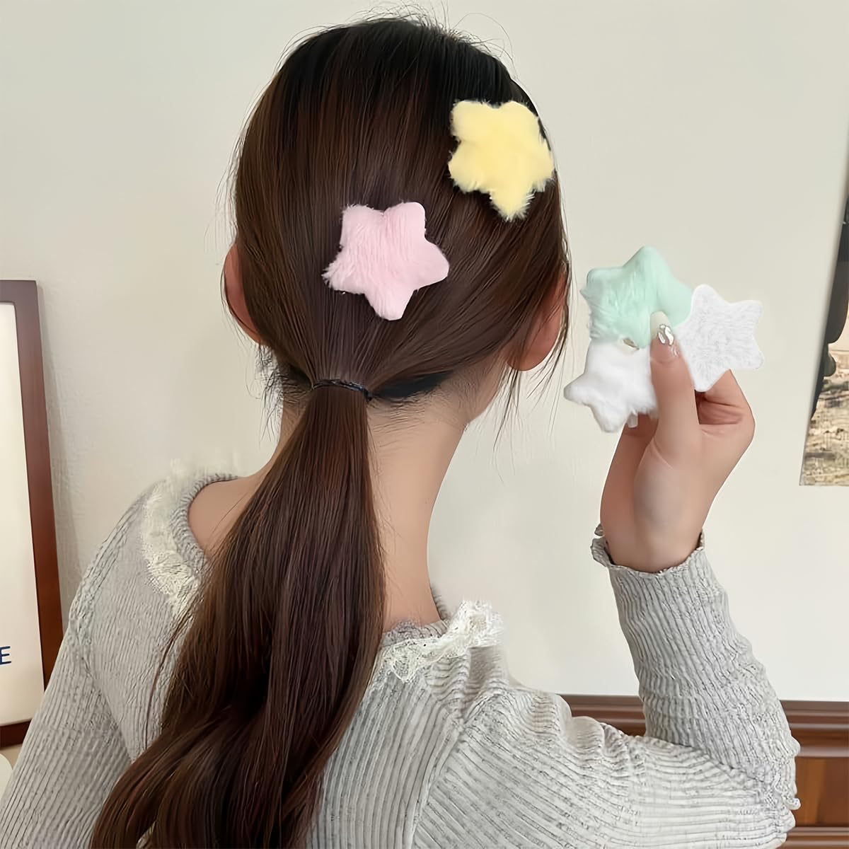 ふわふわ ダブルスター ベビーヘアクリップ ヘアピン 髪飾り ヘアアクセサリー Amazon.co.jp: ふわふわスターヘアクリップ イエロースターヘアピン