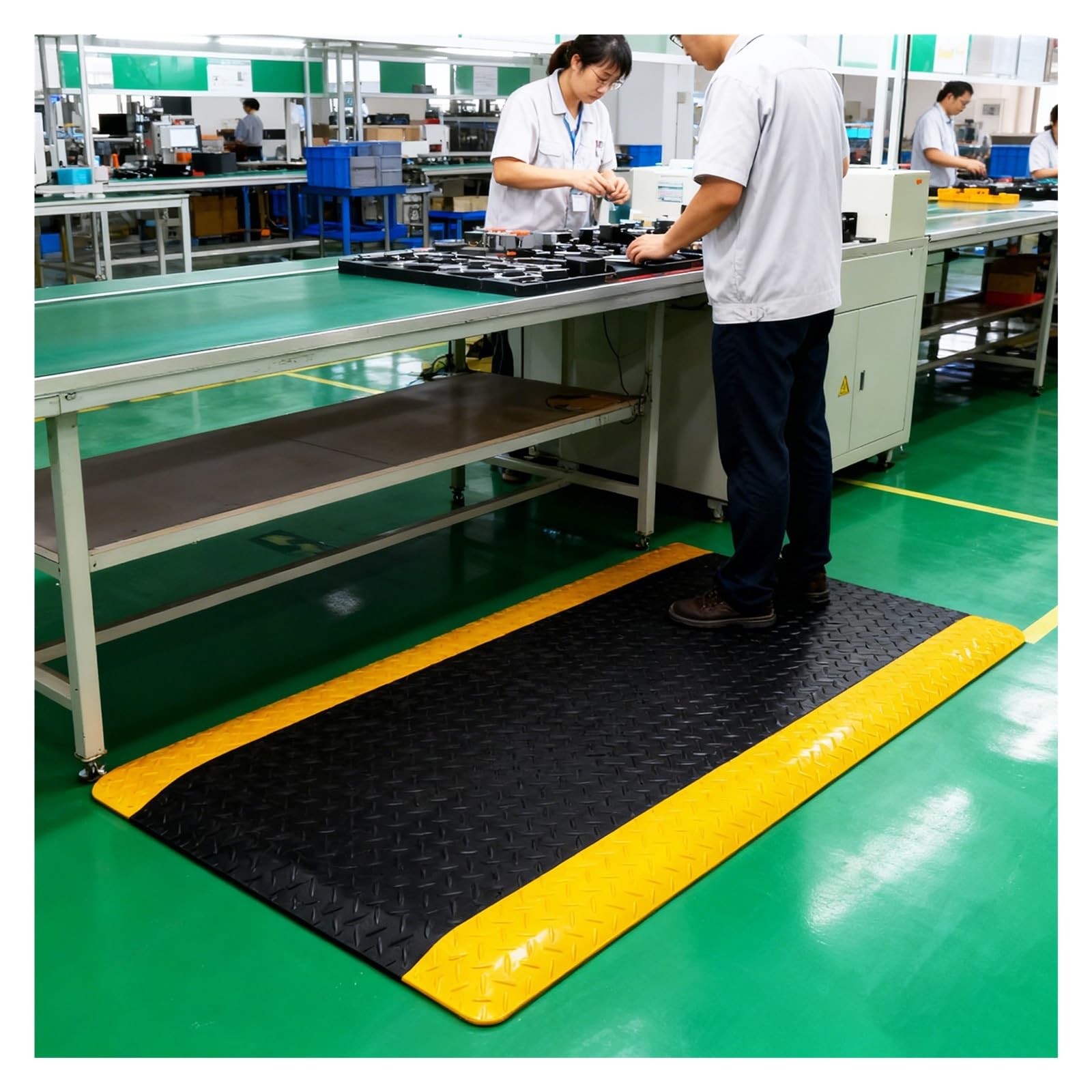CWCQGH Ergonomic Anti-Fatigue Floor Mat for Standing Desks, Heavy Duty Non-Slip Stress Relief Mat for Commercial and Industrial Use (T 2cm(4/5) 60x80in/150x200cm)