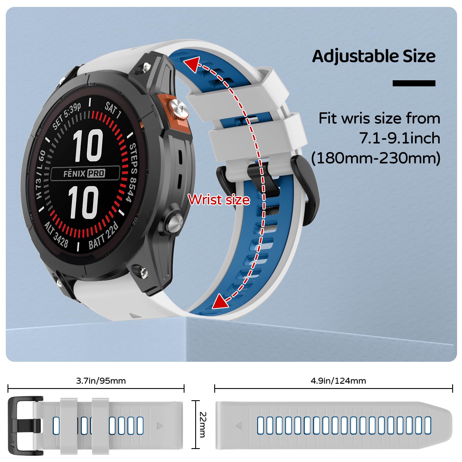 U-LIMVE Watch Strap for Garmin Fenix 8 47mm/Fenix E/Fenix 7/Fenix 7 Pro/Fenix 6/Fenix 6 Pro/Fenix 5/Epix Pro 47mm - Image 4