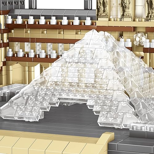 Miniatura 5 de dOvOb Juego de micro bloques de construcción de Louvre de arquitectura (2885 piezas) - Modelo arquitectónico de fama mundial juguetes regalos para