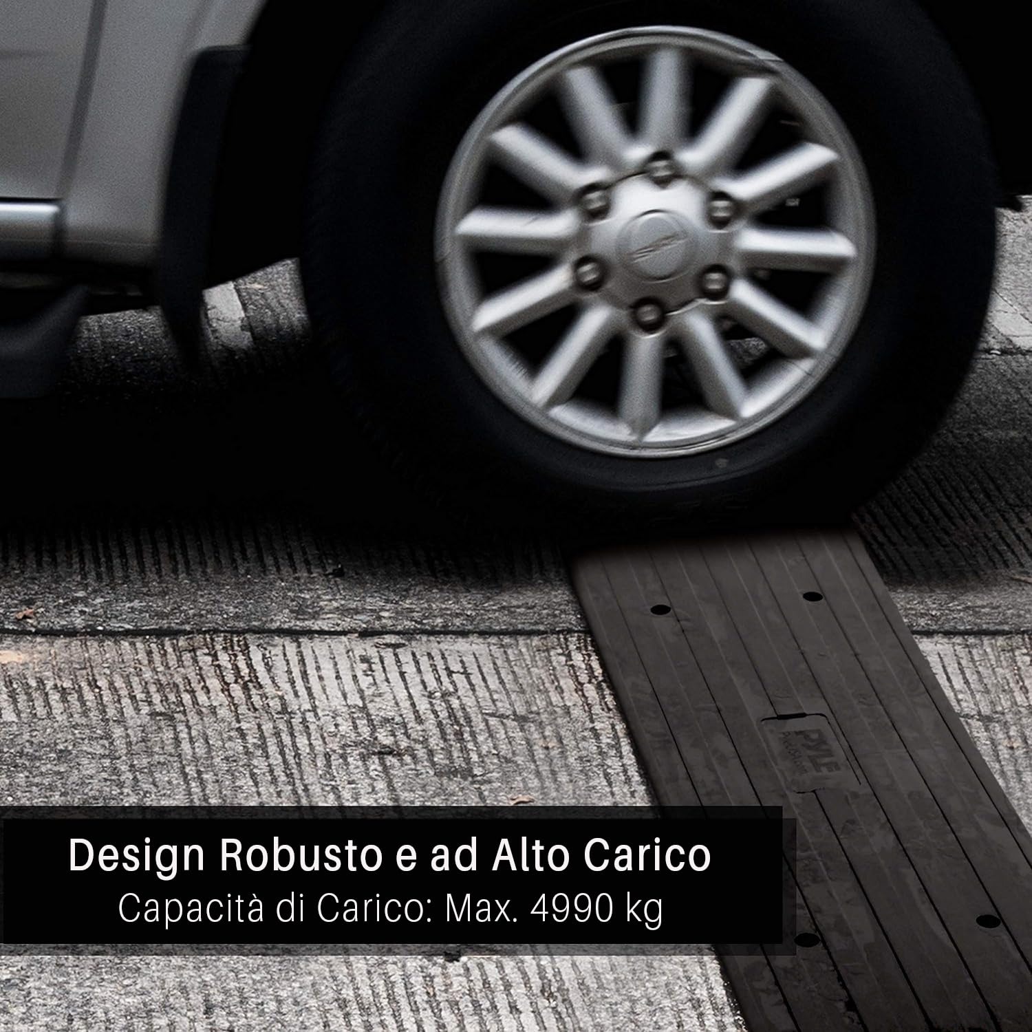 Pyle Rampa per Marciapiede per Auto, Rampa con Soglia in Gomma Resistente, per Banchina di Carico, Garage, Marciapiede, Camion, Scooter, Bici, Moto, Mobilità su Sedia a Rotelle e Altri Veicoli