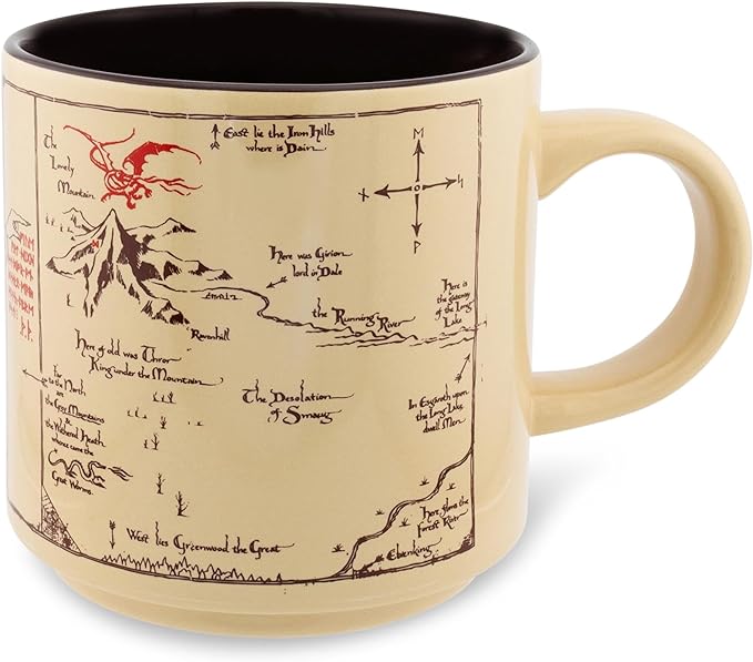 The Hobbit The Shire Map Ceramic Mug | Coffee Cup For Espresso, Tea, Cocoa | Holds 13 Ounces