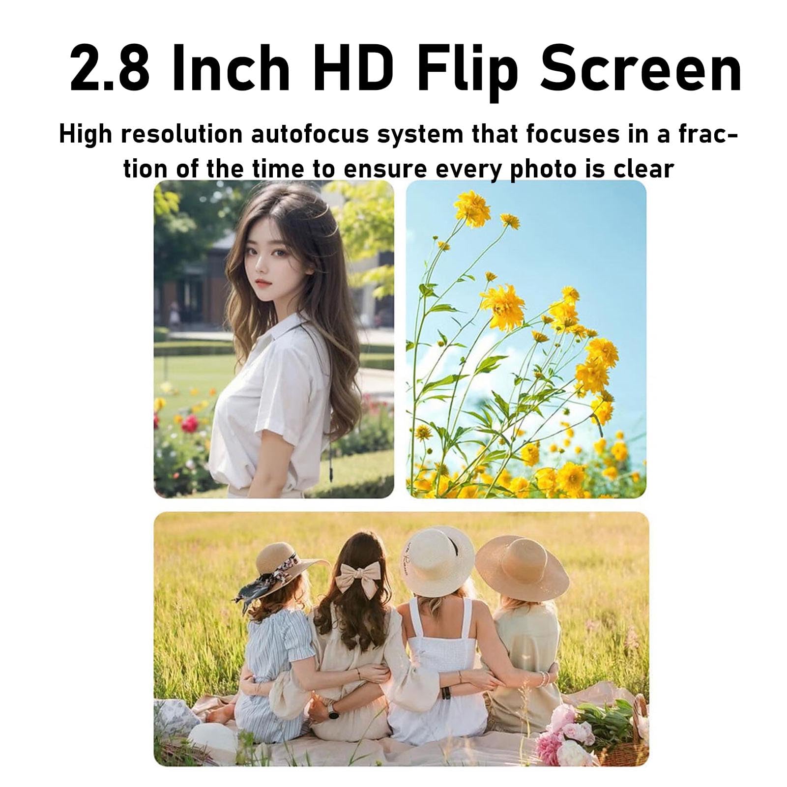 Fotocamera digitale 5K per fotografia, fotocamera digitale compatta con sensore da 80 MP e schermo flip da 2,8 pollici, piccola fotocamera stabilizzata giroscopio a 5 assi per principianti